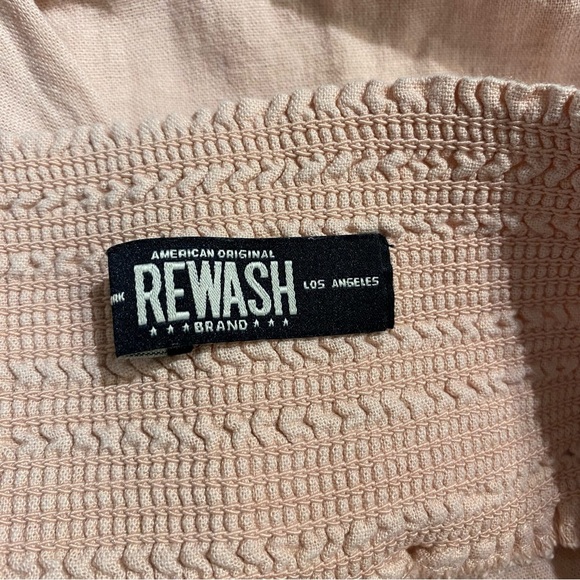 Rewash Luna boardwalk Linen wide leg pants hi rise smocked elastic waist large - Picture 8 of 16